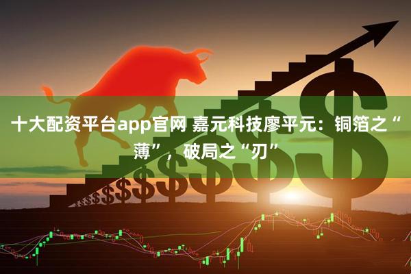 十大配资平台app官网 嘉元科技廖平元：铜箔之“薄”，破局之“刃”