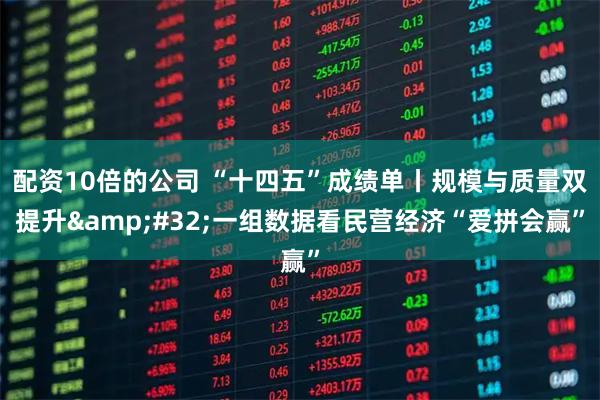 配资10倍的公司 “十四五”成绩单丨规模与质量双提升 一组数据看民营经济“爱拼会赢”